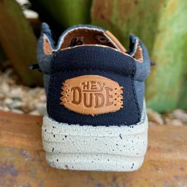 Navy Wally Toddler Washed Canvas Hey Dude (40566-410) - BLAIR'S Western Wear located in Marble Falls Tx