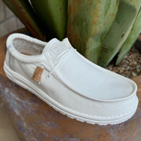 Men's White Wally Break Stitch Hey Dudes (40015-100) - BLAIR'S Western Wear located in Marble Falls TX