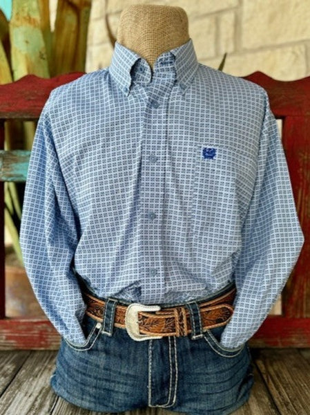  Men's Blue Cinch Long Sleeve Button Down (MTW1105761) -BLAIR'S Western Wear located in Marble Falls TX