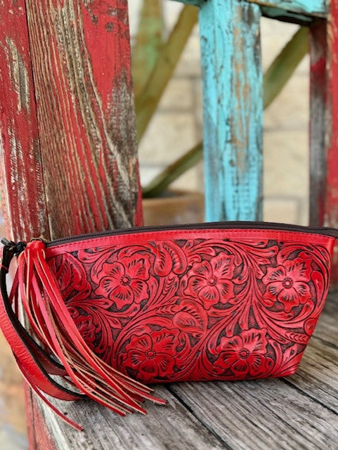 Red Leather American Darling Wristlet ADBG1234H - Blair's Western Wear