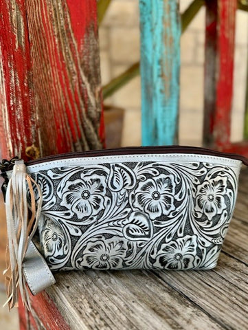 Silver Leather American Darling Wristlet ADBG1234J - Blair's Western Wear