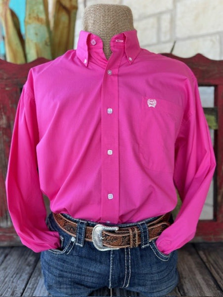 Men's Pink Cinch Long Sleeve Stock - 1103320 - BLAIR'S Western Wear located in Marble Falls TX