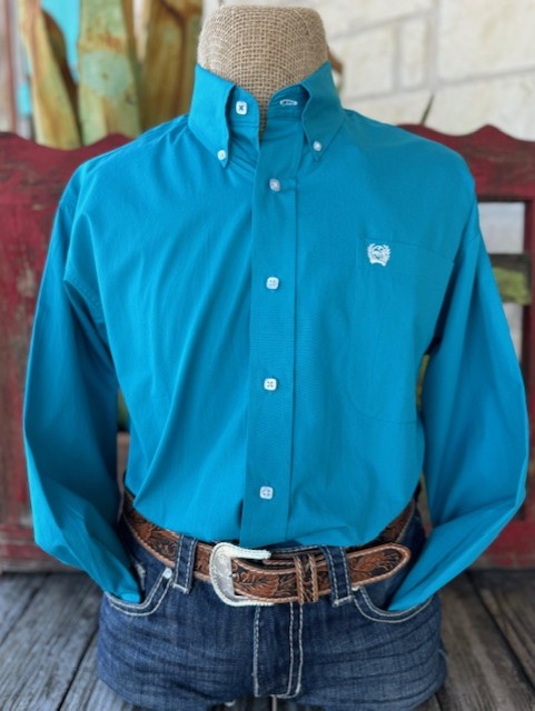 Men's Turquoise Cinch Long Sleeve Stock - 1103800  - BLAIR'S Western Wear located in Marble Falls 