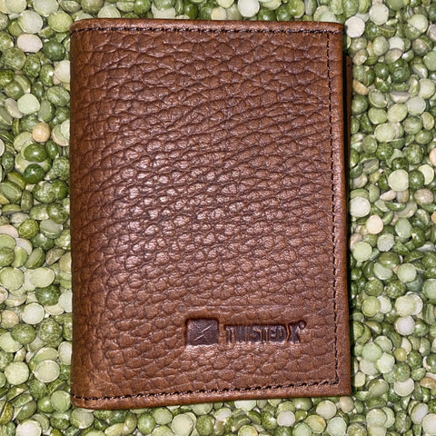 Brown Twisted X Men's Leather Trifold Wallet - XWW51