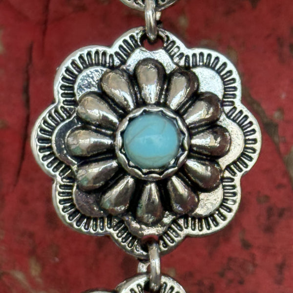 Montana Triple Bloom Conchos Turquoise Attitude Earrings - AER5445 - BLAIR'S Western Wear located in Marble Falls TX