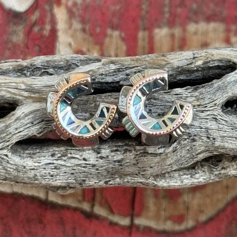 Montana Western Mosaic Horseshoe Earrings - ER5687 - BLAIR'S Western Wear located in Marble Falls TX