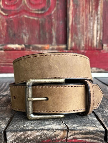 Men's Smooth Leather Belt in Tan - 824645 - Blair's Western Wear Marble Falls, TX 