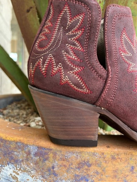 Women's Ariat Bootie in Wine With Pink & Tan Embroidery - 10046867 - Blair's Western Wear Marble Falls, TX