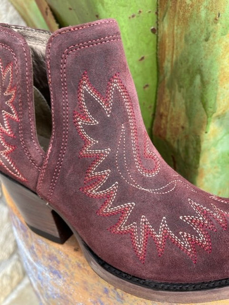 Women's Ariat Bootie in Wine With Pink & Tan Embroidery - 10046867 - Blair's Western Wear Marble Falls, TX