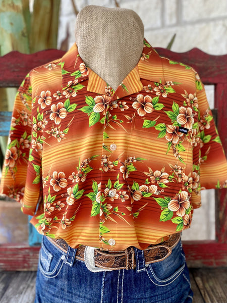 Orange & Lime Cinch Tropical Short Sleeve Shirt - MTW1401041 - Blair's Western Wear Marble Falls, TX