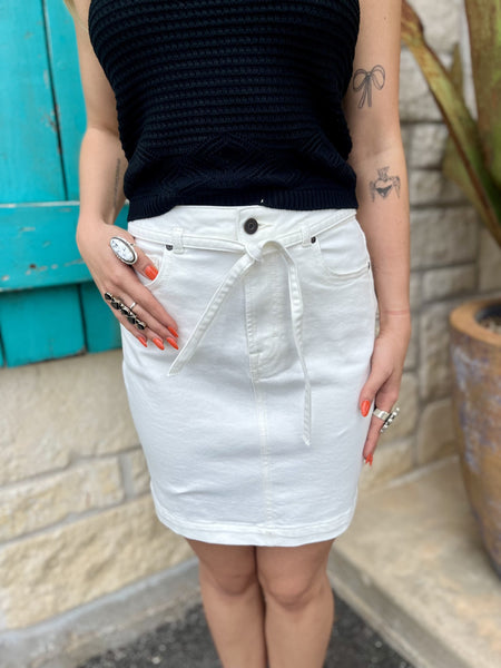 White Ladies White Jean Skirt - HD5133PRL - Blair's