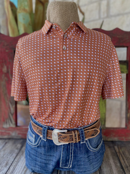 Men's Burlebo UT Orange Polo - 0008PPTOAW - BLAIR'S WESTERN WEAR MARBLE FALLS, TX