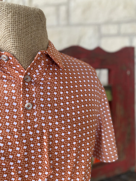 Men's Burlebo UT Orange Polo - 0008PPTOAW - BLAIR'S WESTERN WEAR MARBLE FALLS, TX