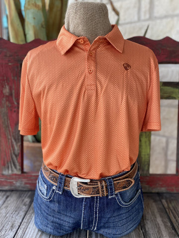 Men's Orange Chevron Rock N Roll Short Sleeve Pullover - BM51T03480 - BLAIR'S Western Wear located in Marble Falls TX