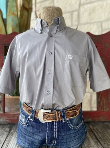 Men's Light Gray Pan Handle Short Sleeve - PMB3S03201 - BLAIR'S Western Wear located in Marble Falls TX