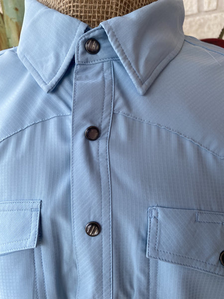 Men's Pan Handle Aqua Short Sleeve - BMN3S02400 - BLAIR'S Western Wear located in Marble Falls Tx