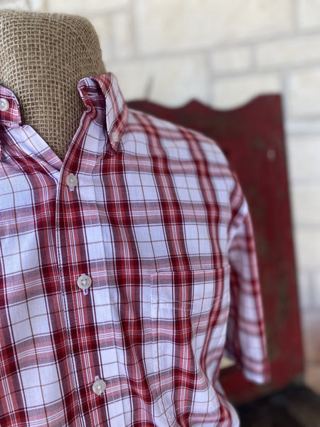 Men's Red Wrangler Short Sleeve - 112346242R - BLAIR'S Western Wear located in Marble Falls Tx