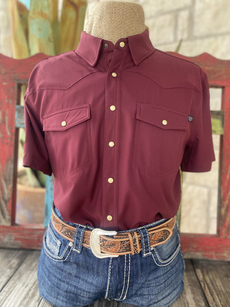 Men's Rock N Roll Maroon Short Sleeve - BMN3S02400M - BLAIR'S Western Wear located in Marble Falls Tx