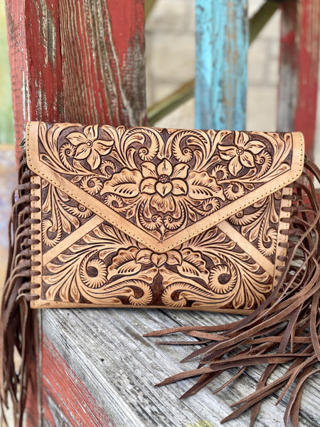 Natural Leather American Darling Clutch / Purse ADBGA290J - Blair's Western Wear Marble Falls, TX