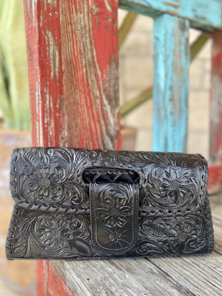 Black Leather American Darling Clutch / Purse ADBG1134B - Blair's Western Wear Marble Falls, TX