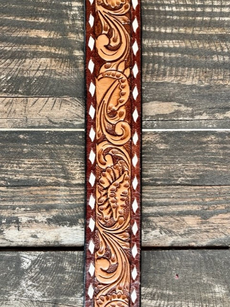 Ladies All Tooled Leather and Buckle Belt - ADBLF181 - Blair's Western Wear Marble Falls, TX