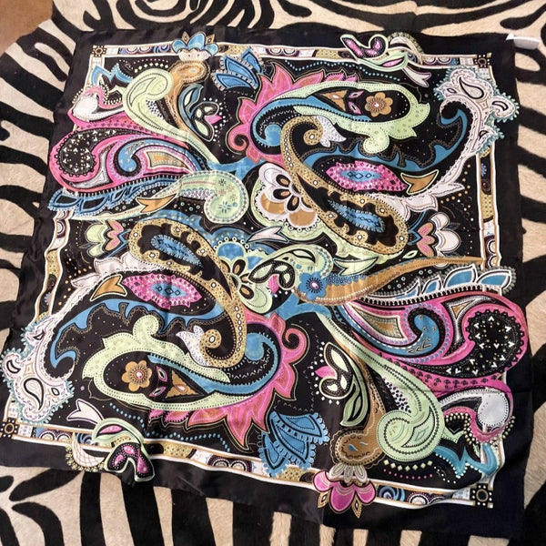 Wild Rag - CH9 - Pink, Turquoise, Black - Blair's Western Wear - Marble Falls,TX