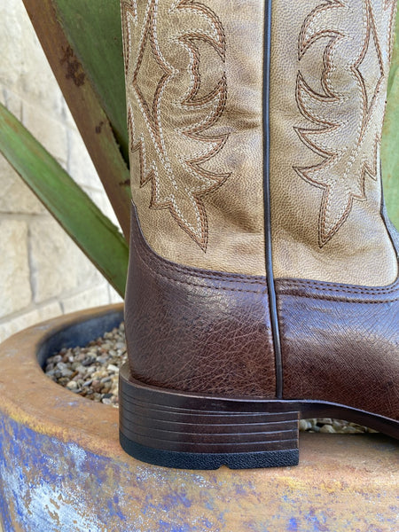 Men's Western Ariat Boot in Natural & Brown Full Grain Leather - 10040344 - Blair's Western Wear Marble Falls, TX