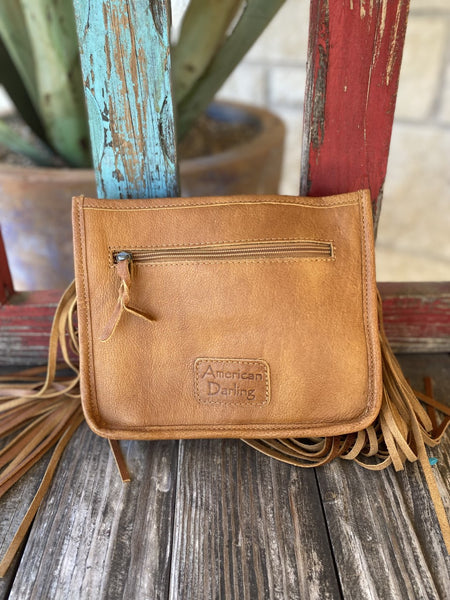 Women's Leather Tooled Purse W/ Fringe Sides - ADBG324A - Blair's Western Wear Marble Falls, TX