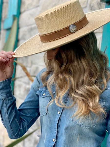 Ladies Charlie 1 Horse Palm Leaf Straw Cowgirl Hat - Vaquero